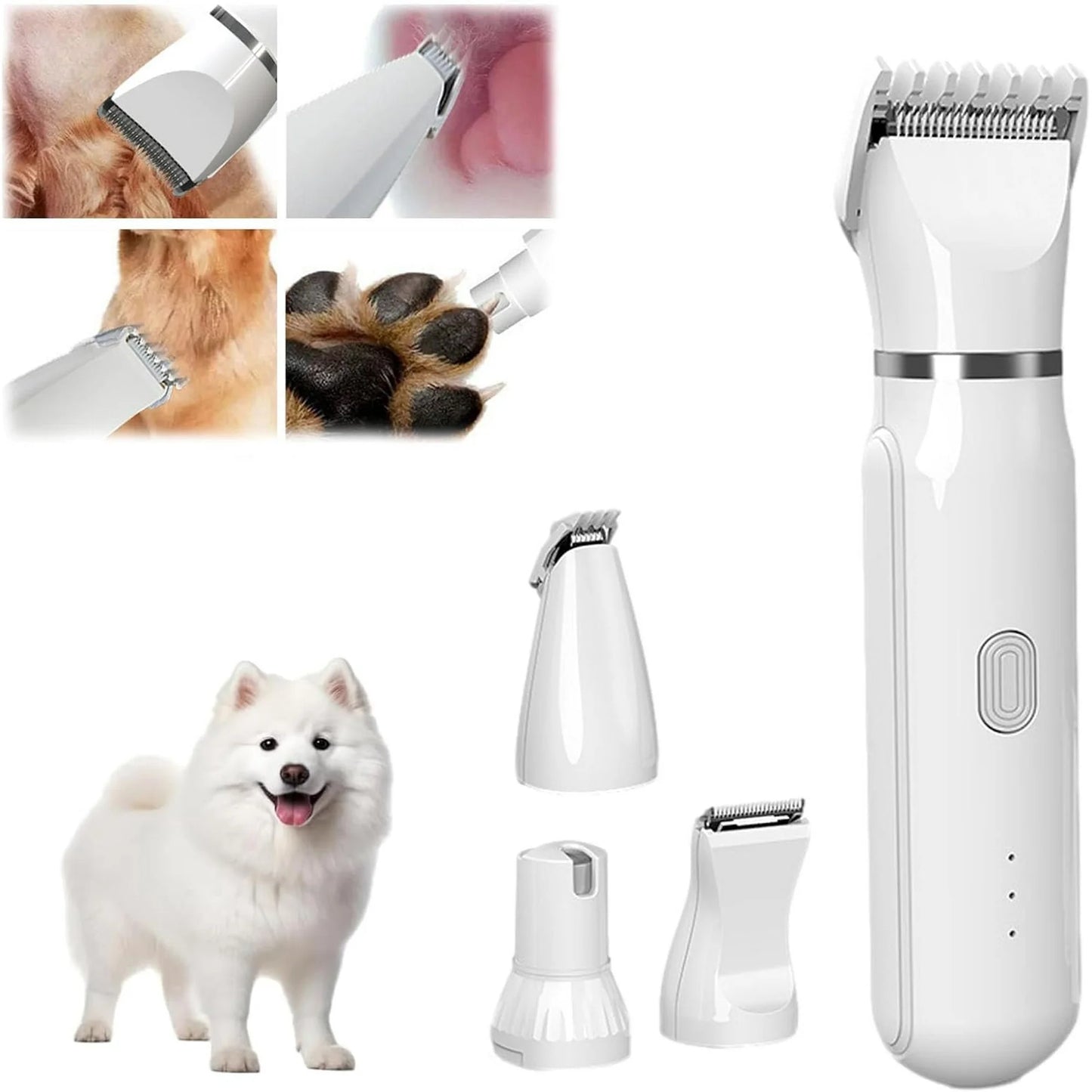 4-in-1 Electric Pet Grooming Kit Clippers with 4 Interchangeable Blades